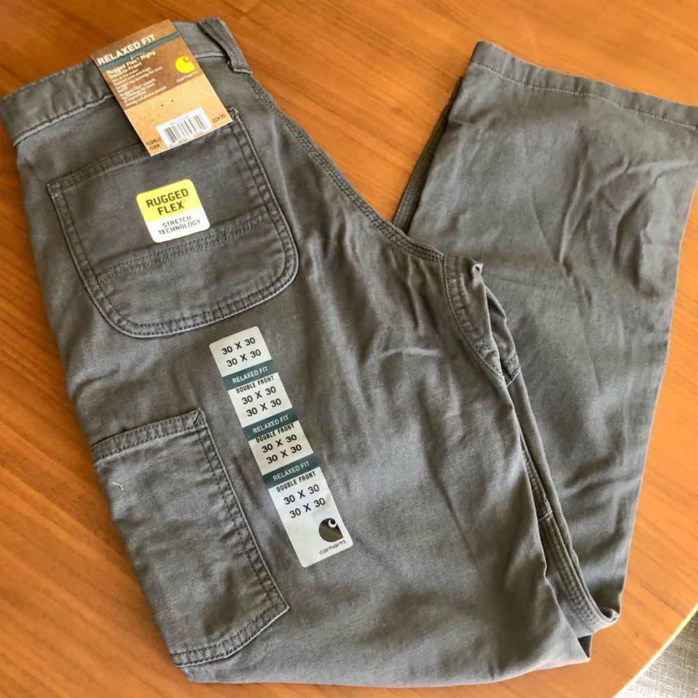 NWT Carhartt dark gray, relaxed fit, double front pants 30x30